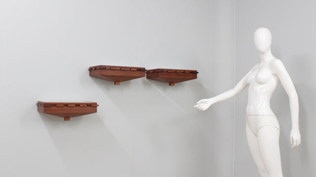 mid century teak wall lamp