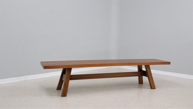 TORBECCHIA walnut bench Giovanni Michelucci 1960s