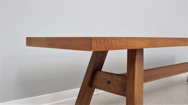 TORBECCHIA walnut bench Giovanni Michelucci 1960s