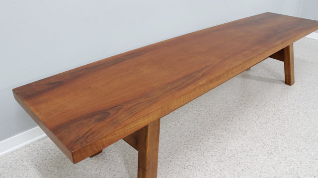 TORBECCHIA walnut bench Giovanni Michelucci 1960s