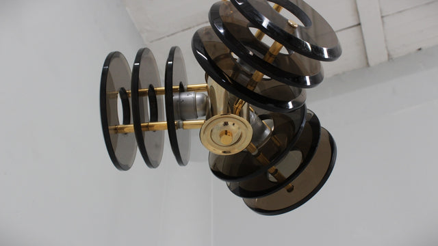 VECA pendant glass lamp 1970s set of 3