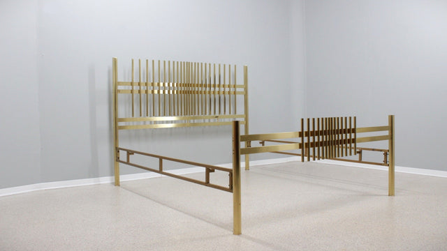 Vintage golden brass bed FRIGERIO 1970s