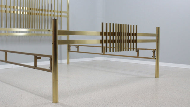 Vintage golden brass bed FRIGERIO 1970s