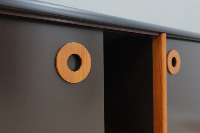 Vintage postmodern laminate and wood sideboard 1970s