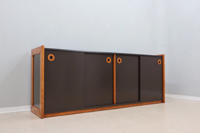 Vintage postmodern laminate and wood sideboard 1970s