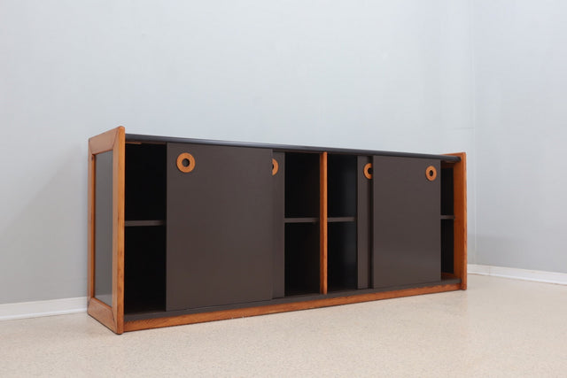 Vintage postmodern laminate and wood sideboard 1970s