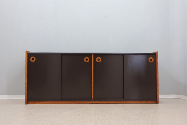 Vintage postmodern laminate and wood sideboard 1970s