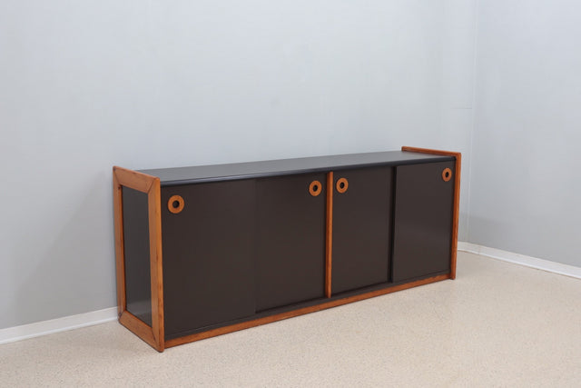 Vintage postmodern laminate and wood sideboard 1970s