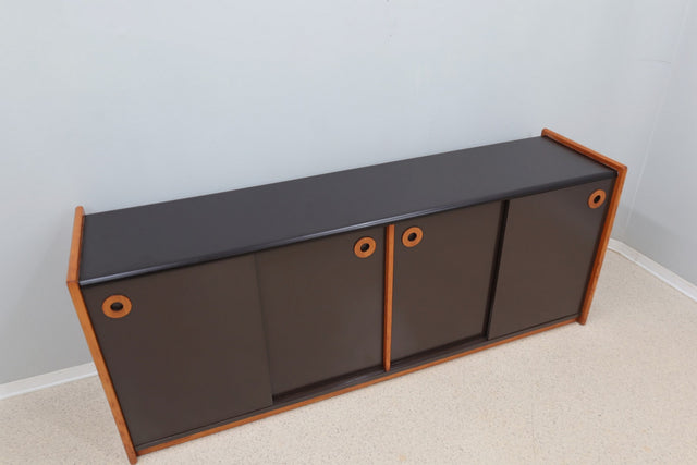 Vintage postmodern laminate and wood sideboard 1970s