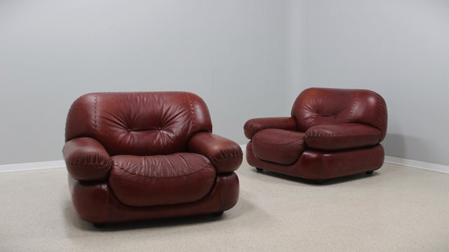 Sapporo leather armchairs MOBIL GIRGI 1970s