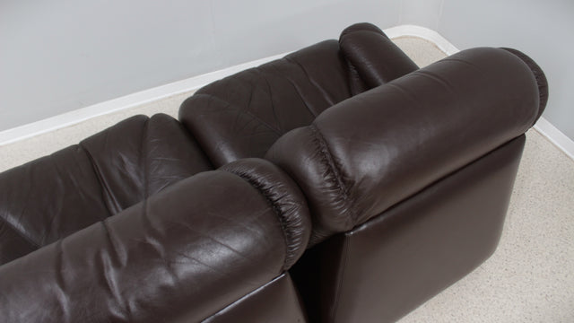 Vintage modular leather sofa 1970s