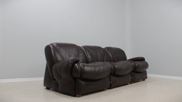 Vintage modular leather sofa 1970s