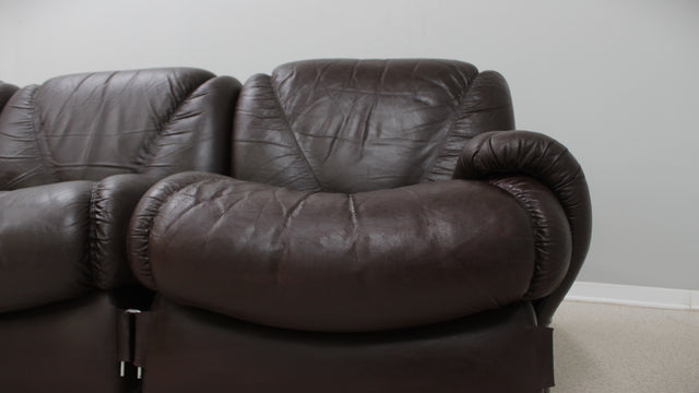 Vintage modular leather sofa 1970s