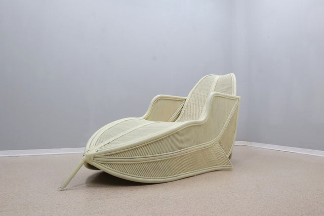 Vintage rattan chaise lounge Vivai del Sud 1970s