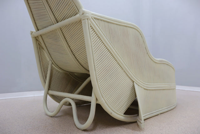 Vintage rattan chaise lounge Vivai del Sud 1970s