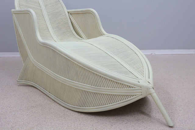 Vintage rattan chaise lounge Vivai del Sud 1970s