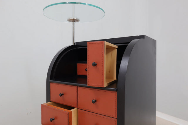 Vintage roller shutter cabinet Giorgetti 1980s