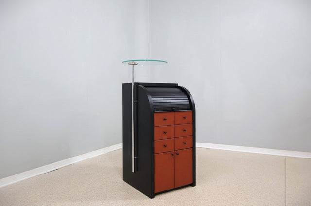 Vintage roller shutter cabinet Giorgetti 1980s