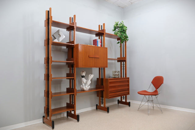 Vintage teak bookcase AV Arredamenti 1960s