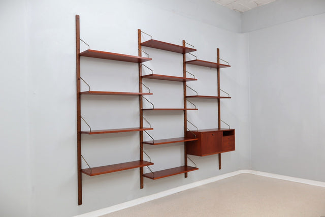 Vintage teak wall unit by Poul Cadovius, Denmark 1960s