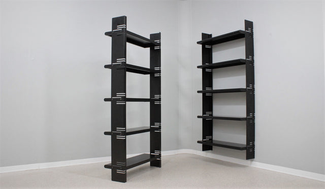 Vintage lacquered metal wall bookcase 1970s