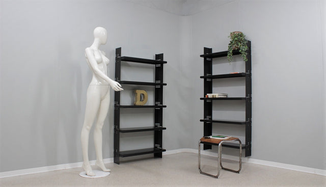 Vintage lacquered metal wall bookcase 1970s