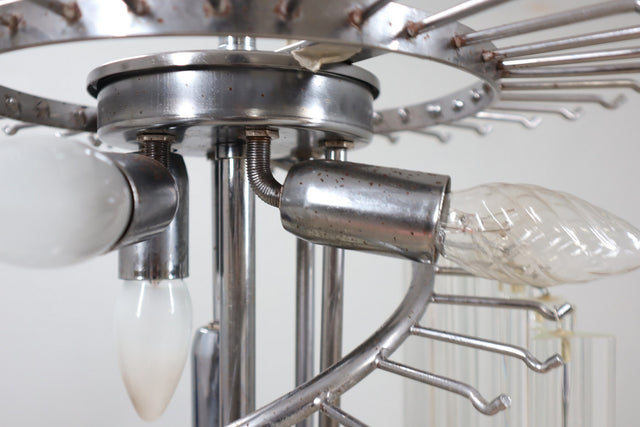 Venini 4 spiral triedri glass chandelier Venini 1980s