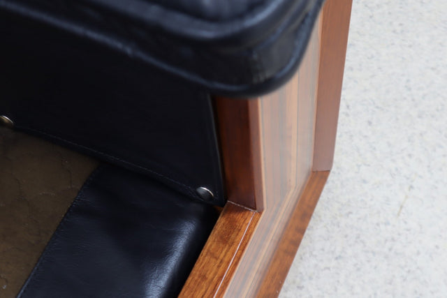 Vintage 3-seater leather sofà FRIGERIO 1970s