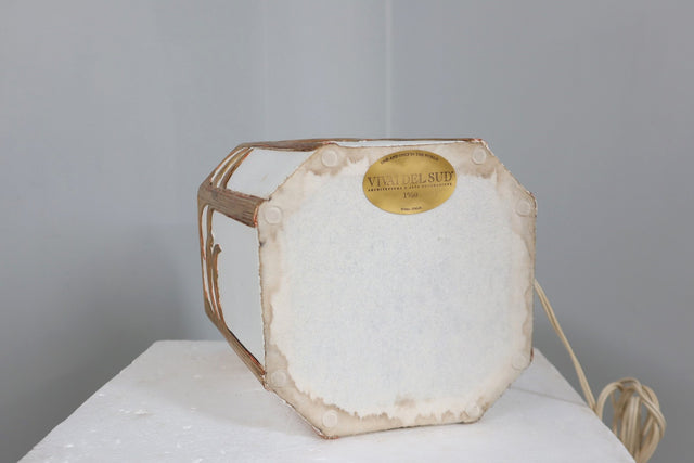 Rattan palm tree table lamp Vivai del Sud 1970s