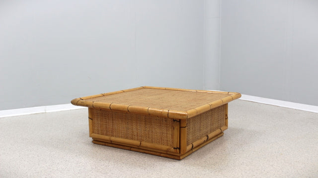 Vintage rattan coffee table Dal Vera 1960s