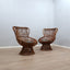 1950s Franco Albini Margherita rattan armchairs by Bonacina. Paire fauteuils Margherita en rotin 50s. Franco Albini Margherita Rattan Sessel.