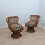 1950s Franco Albini Margherita rattan armchairs by Bonacina. Paire fauteuils Margherita en rotin 50s. Franco Albini Margherita Rattan Sessel.