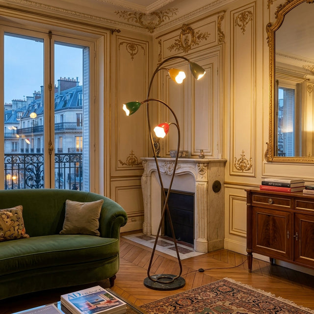1950s Italian Biancardi e Jordan brass floor lamp