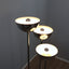 Vintage 1970s Lamperti floor lamp, Italian Space Age design. Chrome metal standing lamp featuring three tubular columns 