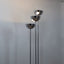 Vintage 1970s Lamperti floor lamp, Italian Space Age design. Chrome metal standing lamp featuring three tubular columns 