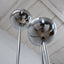Vintage 1970s Lamperti floor lamp, Italian Space Age design. Chrome metal standing lamp featuring three tubular columns 
