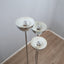 Vintage 1970s Lamperti floor lamp, Italian Space Age design. Chrome metal standing lamp featuring three tubular columns 