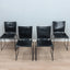 Leather stacking chairs by Toyoda Hiroyuki for ICF 1980s, set of 4