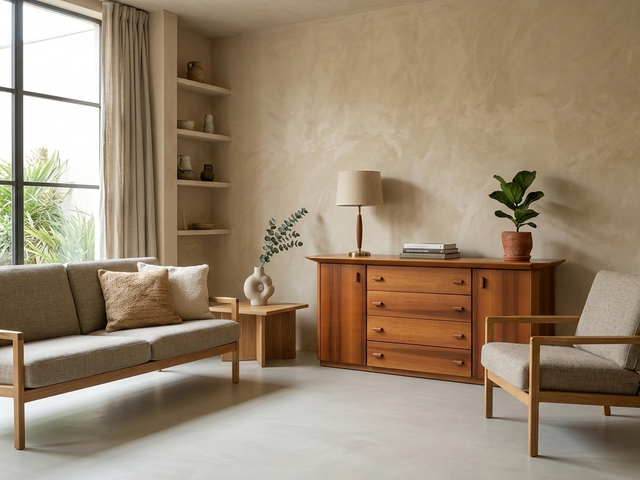 1970s Italian handcrafted sideboard with geometric wood inlay credenza artigianale vintage buffet marqueterie bois Anrichte Intarsien credenza