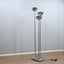 Vintage 1970s Lamperti floor lamp, Italian Space Age design. Chrome metal standing lamp featuring three tubular columns 