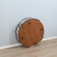 Large 1970s Italian round coffee table chrome teak smoked glass. Table basse ronde chrome teck verre fumé. Runder Couchtisch Chrom Teak.