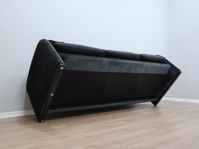 Vintage Maralunga 3-seater sofa 1980s Vico Magistretti original velvet canapé design Maralunga Cassina 80er Jahre Sofa