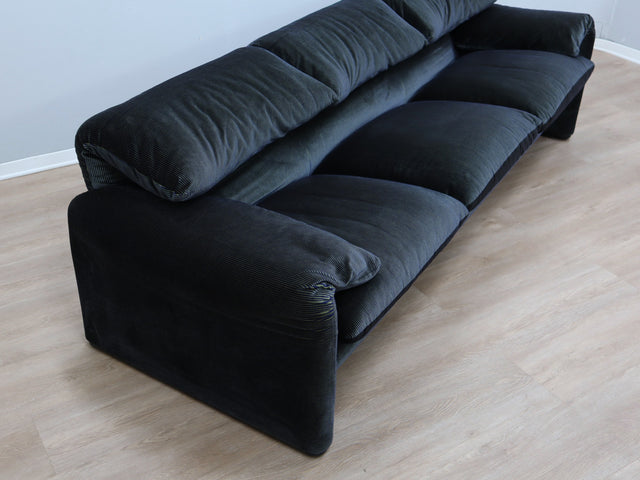 Vintage Maralunga 3-seater sofa 1980s Vico Magistretti original velvet canapé design Maralunga Cassina 80er Jahre Sofa