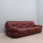 3 seater vintage leather sofa MOBIL GIRGI 1970s