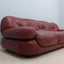 3 seater vintage leather sofa MOBIL GIRGI 1970s