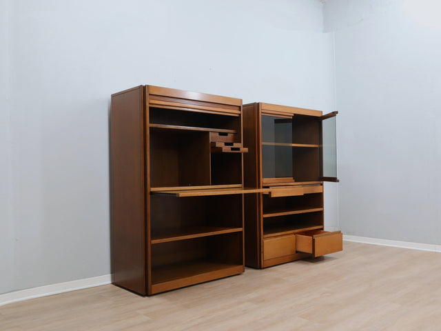 1960s 4D cabinets by Angelo Mangiarotti for Molteni, finished back with wheels. Mangiarotti 4D, meuble Molteni, mobile 4D vintage, Schrank Mangiarotti. (149 characters)