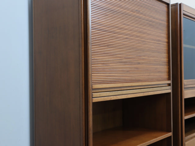 1960s 4D cabinets by Angelo Mangiarotti for Molteni, finished back with wheels. Mangiarotti 4D, meuble Molteni, mobile 4D vintage, Schrank Mangiarotti. (149 characters)