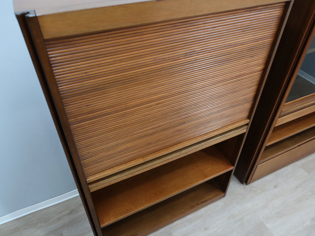 1960s 4D cabinets by Angelo Mangiarotti for Molteni, finished back with wheels. Mangiarotti 4D, meuble Molteni, mobile 4D vintage, Schrank Mangiarotti. (149 characters)