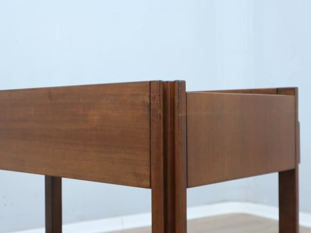 Angelo Mangiarotti 4D Bar Cart Molteni - Carrello Mangiarotti legno - Mangiarotti Servierwagen - Chariot Mangiarotti: Solid wood Italian 1970s design.
