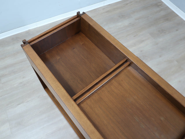 Angelo Mangiarotti 4D Bar Cart Molteni - Carrello Mangiarotti legno - Mangiarotti Servierwagen - Chariot Mangiarotti: Solid wood Italian 1970s design.